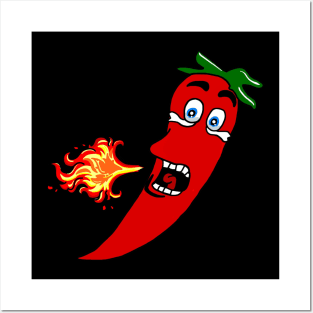 Fiery Hot Chili Pepper Posters and Art